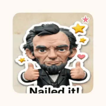 Animated meme sticker saying Nailed it