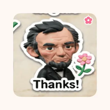 Animated meme sticker saying Thanks